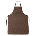 Grembiule da cucina con pettorina marrone - personalizzabile con logo