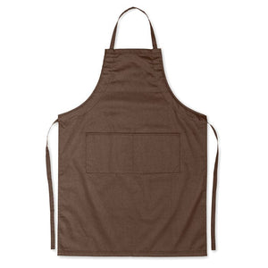 Grembiule da cucina con pettorina marrone - personalizzabile con logo