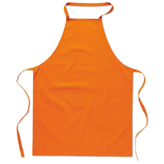 Grembiule da cucina in cotone arancione - personalizzabile con logo