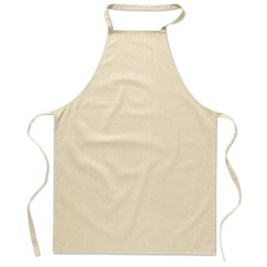 Grembiule da cucina in cotone beige - personalizzabile con logo