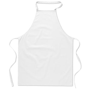 Grembiule da cucina in cotone bianco - personalizzabile con logo