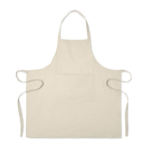 Grembiule da cucina in cotone riciclato beige - personalizzabile con logo