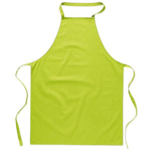 Grembiule da cucina in cotone verde calce - personalizzabile con logo