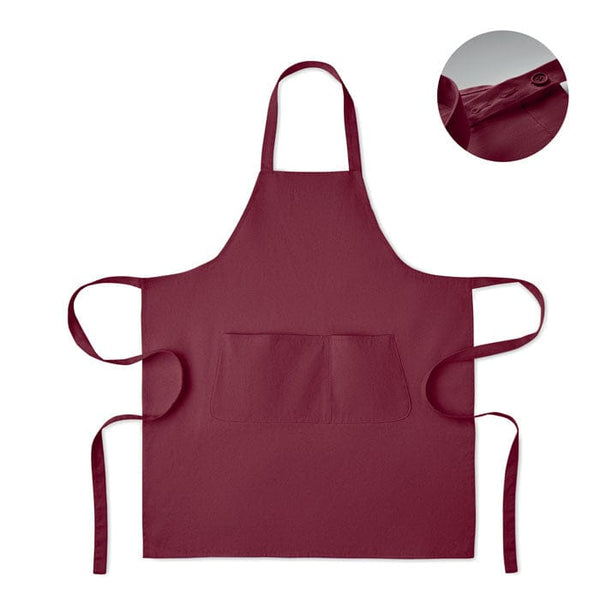 Grembiule in cotone biologico Oekotex bordeaux - personalizzabile con logo