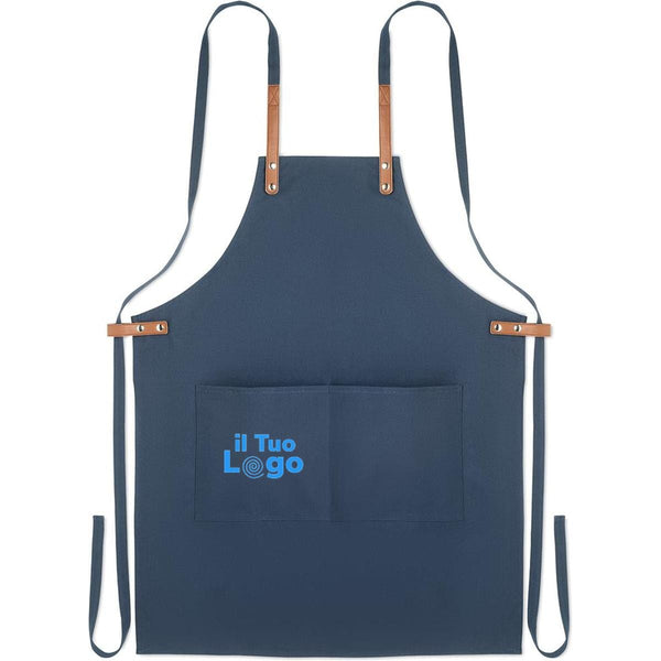Grembiule in cotone organico con inserti - personalizzabile con logo