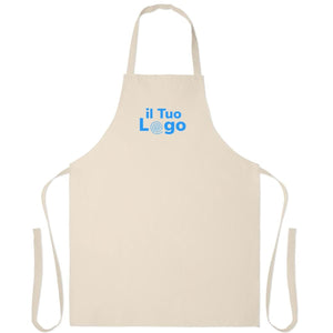 Grembiule in cotone riciclato beige - personalizzabile con logo