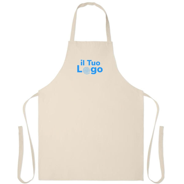 Grembiule in cotone riciclato beige - personalizzabile con logo