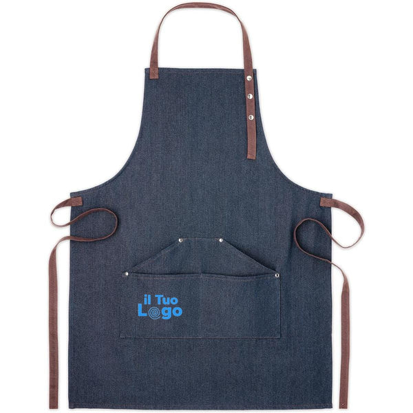 Grembiule in denim 240gr blu - personalizzabile con logo