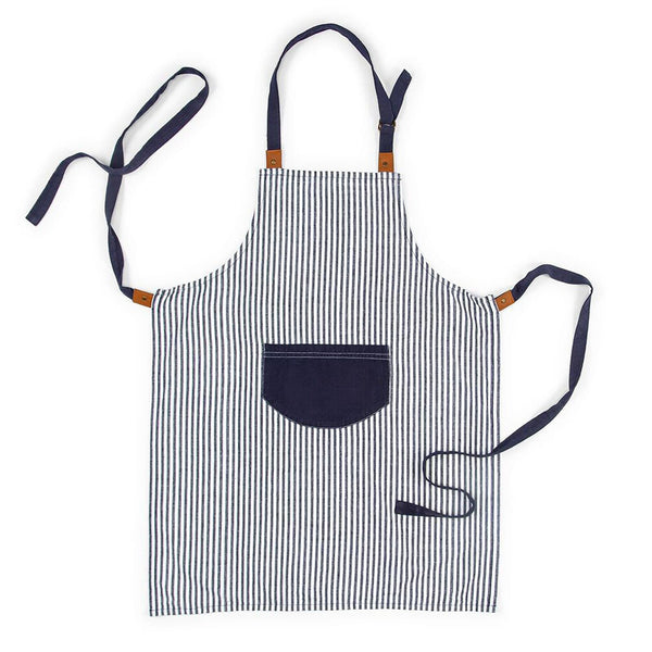 Grembiule Lord Nelson Victory con strisce blu navy / Bianco - personalizzabile con logo