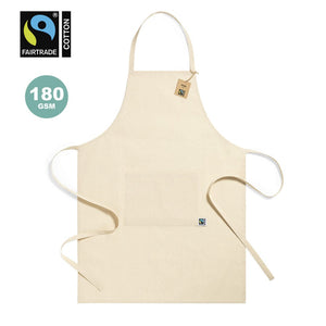 Grembiule Zowi Fairtrade beige - personalizzabile con logo