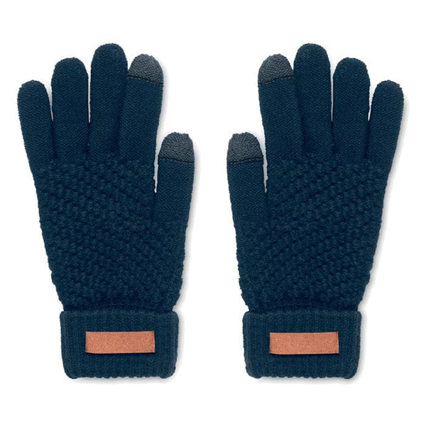Guanti tattili Rpet blu navy - personalizzabile con logo
