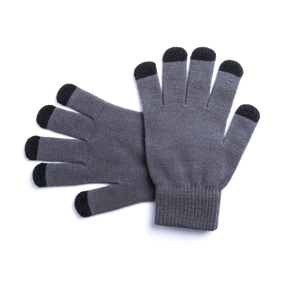 Guanti Touch Tellar grigio / nero - personalizzabile con logo