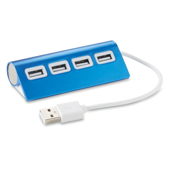 Hub 4 porte USB blu - personalizzabile con logo