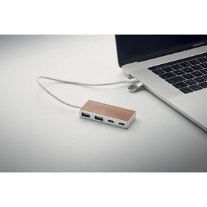 Hub USB 4 porte large natural - personalizzabile con logo