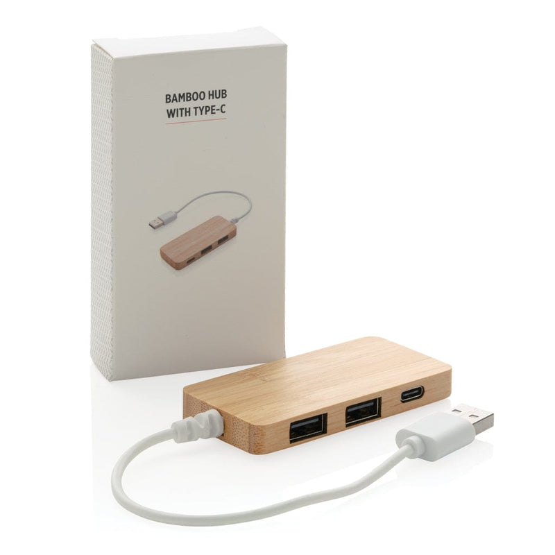 Hub USB in bambù con type C Colore: marrone €7.62 - P308.739