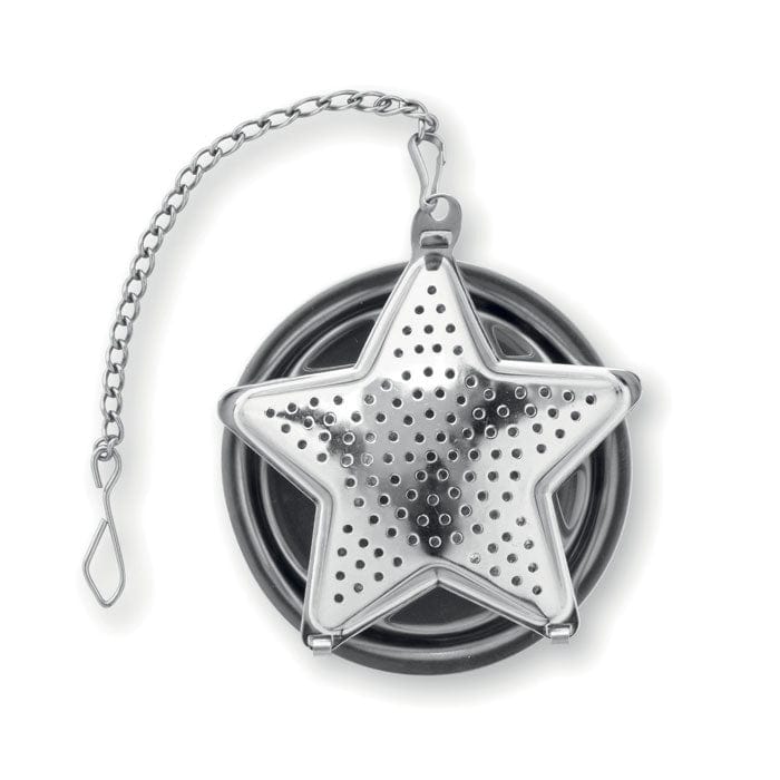 Infusore da the stella color argento - personalizzabile con logo