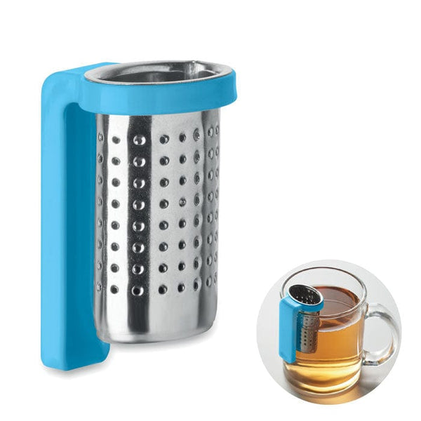 Infusore per tè con gancio Azzurro - personalizzabile con logo