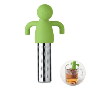 Infusore per tè omino verde calce - personalizzabile con logo