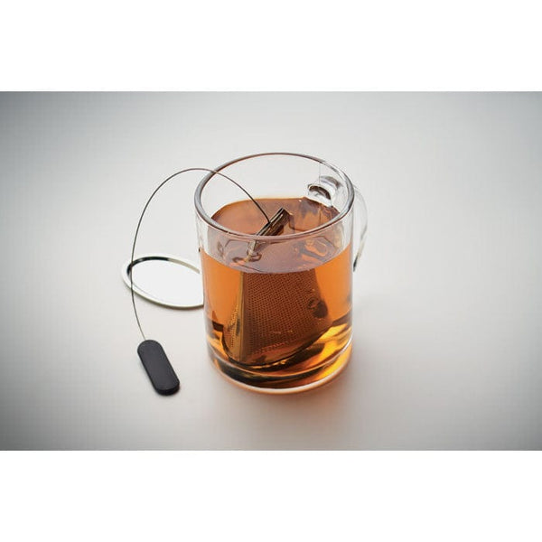 Infusore tè in acciaio inox Nero - personalizzabile con logo