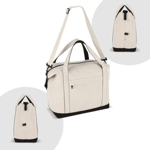 InSideOut Reuuz Borsa da viaggio in tela 32 x 60 x 20 cm Beige / Nero - personalizzabile con logo