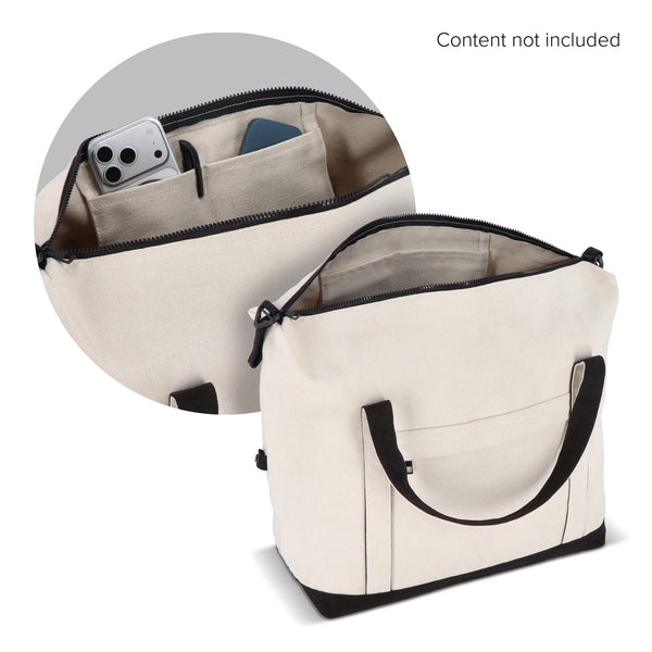 InSideOut Reuuz Borsa da viaggio in tela 32 x 60 x 20 cm Beige / Nero - personalizzabile con logo
