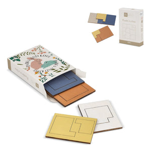 InSideOut Scatola con puzzle legno think IQ Fluo assortiti - personalizzabile con logo