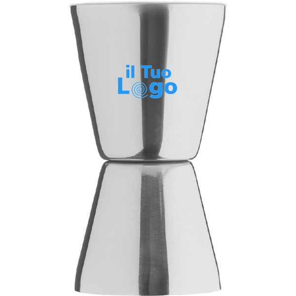 Jigger in acciaio inox color argento - personalizzabile con logo