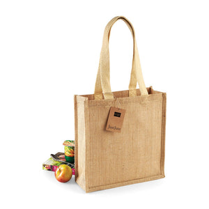 Jute Compact Tote beige / UNICA - personalizzabile con logo