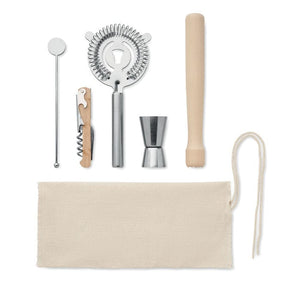 Kit da 5 pezzi per cocktail beige - personalizzabile con logo