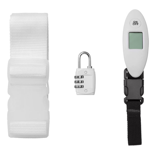 Kit da viaggio da 3 pezzi Bianco - personalizzabile con logo