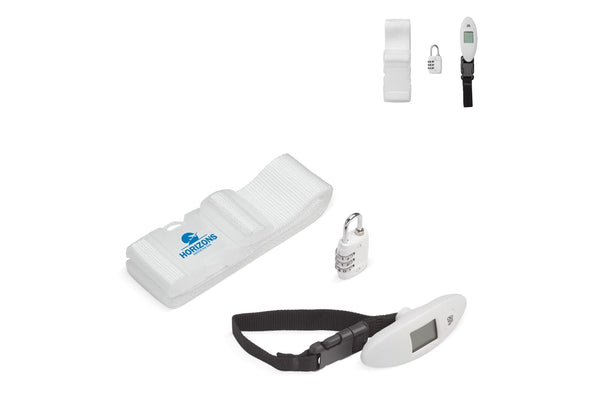 Kit da viaggio da 3 pezzi Bianco - personalizzabile con logo