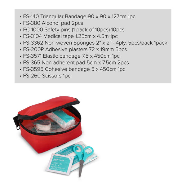 Kit di pronto soccorso 16 pezzi Fuji Rosso - personalizzabile con logo