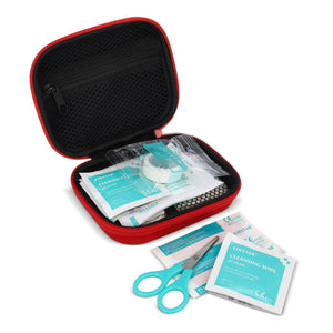 Kit di pronto soccorso Everest da 15 pezzi Rosso - personalizzabile con logo
