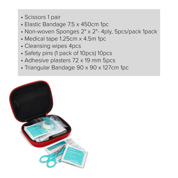Kit di pronto soccorso Everest da 15 pezzi Rosso - personalizzabile con logo