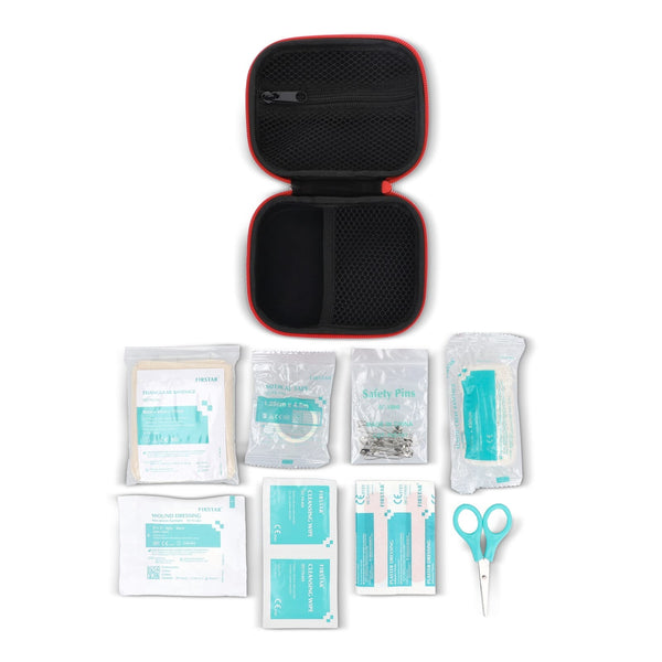 Kit di pronto soccorso Everest da 15 pezzi Rosso - personalizzabile con logo