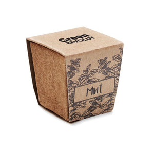 Kit per semi di menta beige - personalizzabile con logo