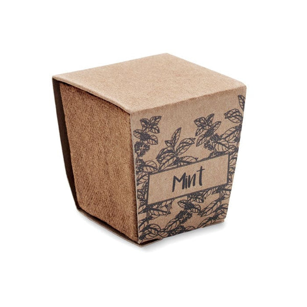 Kit per semi di menta beige - personalizzabile con logo