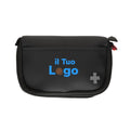 Kit pronto soccorso postalizzabile in PU riciclato RCS nero - personalizzabile con logo