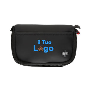 Kit pronto soccorso postalizzabile in PU riciclato RCS nero - personalizzabile con logo