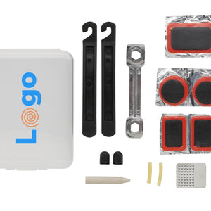 Kit riparazione compact per bicicletta trasparente - personalizzabile con logo