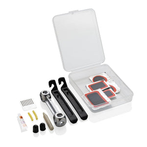 Kit riparazione compact per bicicletta trasparente - personalizzabile con logo