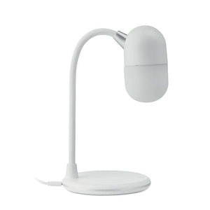 Lampada caricatore wireless bianco - personalizzabile con logo