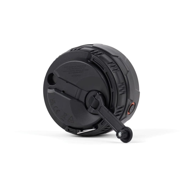 Lampada da campeggio con manovella Nordic Drift Everest RCS nero - personalizzabile con logo