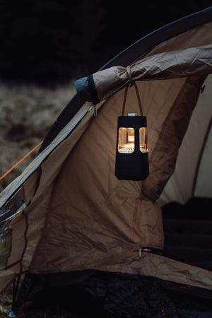 Lampada da campeggio Nordic Drift Everest IPX4 con Speaker 1 nero - personalizzabile con logo