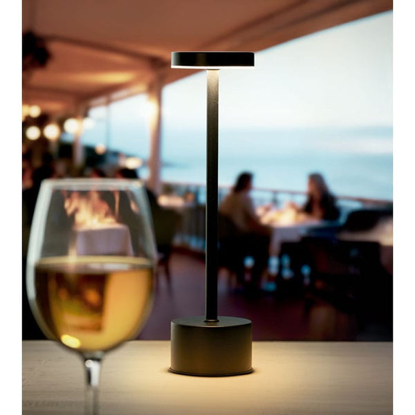 Lampada da tavolo in alluminio Nero - personalizzabile con logo