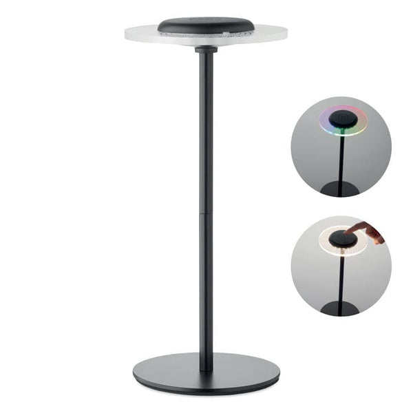 Lampada da tavolo in ferro RGB Nero - personalizzabile con logo