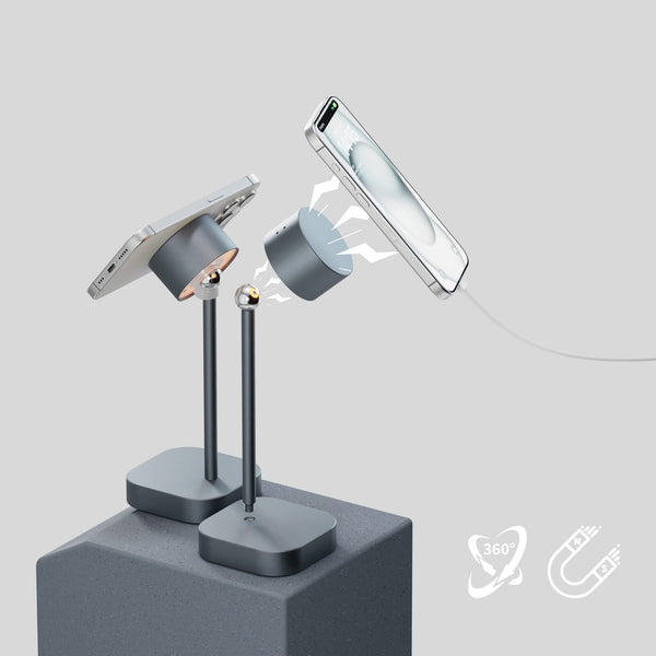 Lampada da tavolo intelligente Xoopar Mojiu con controllo vocale grigio - personalizzabile con logo
