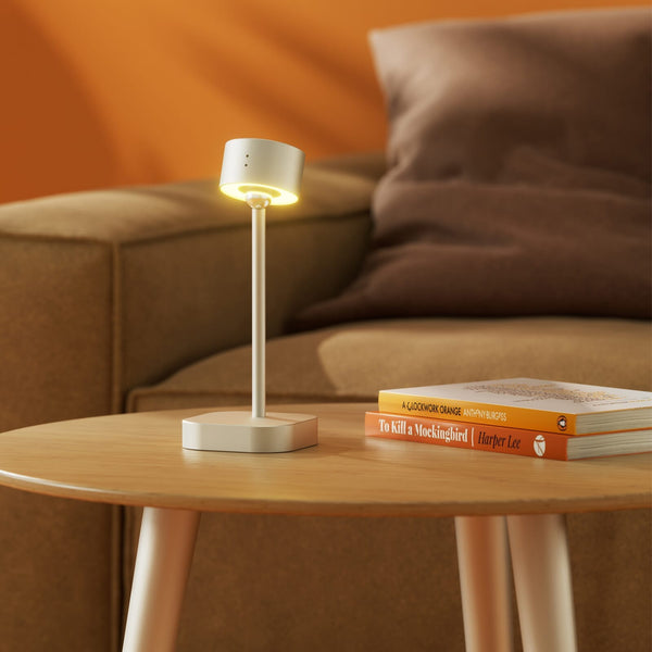 Lampada da tavolo intelligente Xoopar Mojiu con controllo vocale grigio - personalizzabile con logo