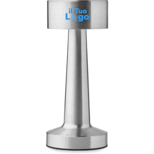 Lampada da tavolo ricaricabile in ferro Color argento - personalizzabile con logo