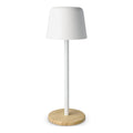 Lampada da tavolo Solis dimmerabile con base in bambù Bianco - personalizzabile con logo